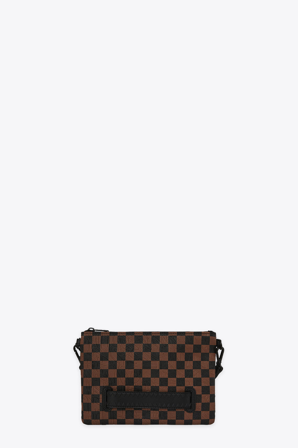 alt-image__Pochette-in-pvc-a-scacchi-marrone-e-nero-con-bocca-shark---Check-2-Emboss-Crossover-Clutch
