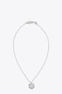 Collana in ottone argento con pendente in strass 