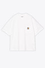 T-shirt bianca boxy fit con tasca al petto e logo - S/S Work Pocket T-Shirt 