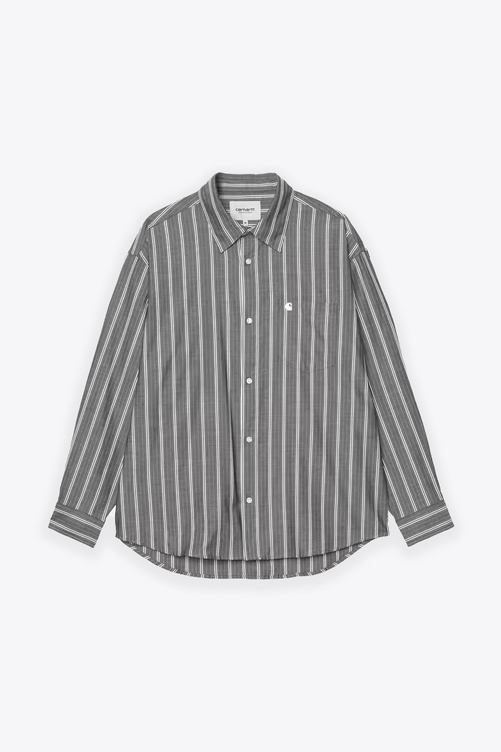 alt-image__Dark-grey-striped-cotton-shirt-with-long-sleeves---L/S-Beale-Shirt
