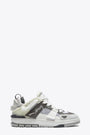 Sneaker bassa in suede, pelle e mesh bianca e grigia - Area Patchwork Sneaker 