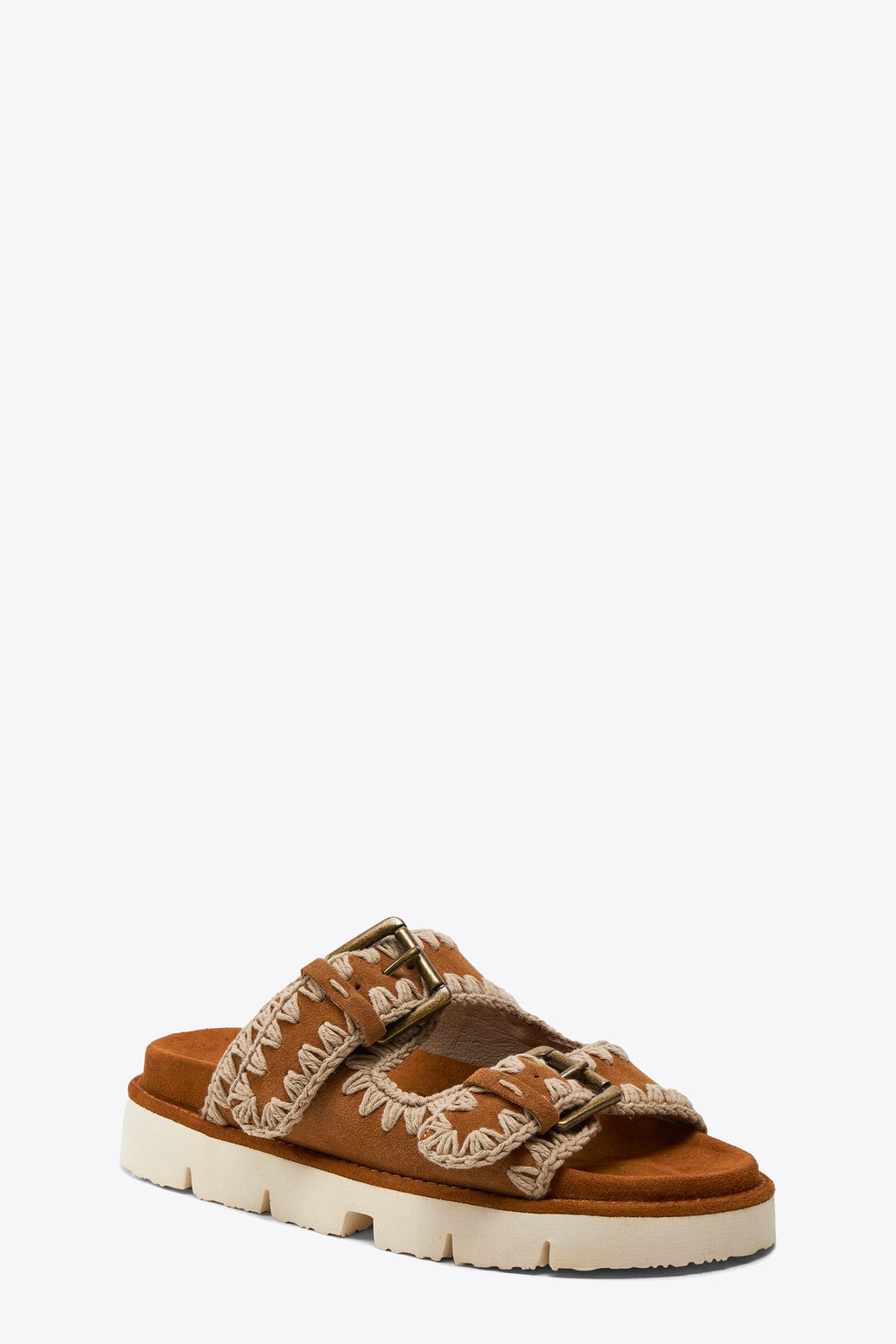 alt-image__Cognac-brown-suede-sandal-with-two-upper-straps-and-crochet-stitches---Bio-Sandal-Two-Buckles-