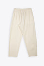 Off white cotton pant with contrast stitchings - Jogger Stretch 