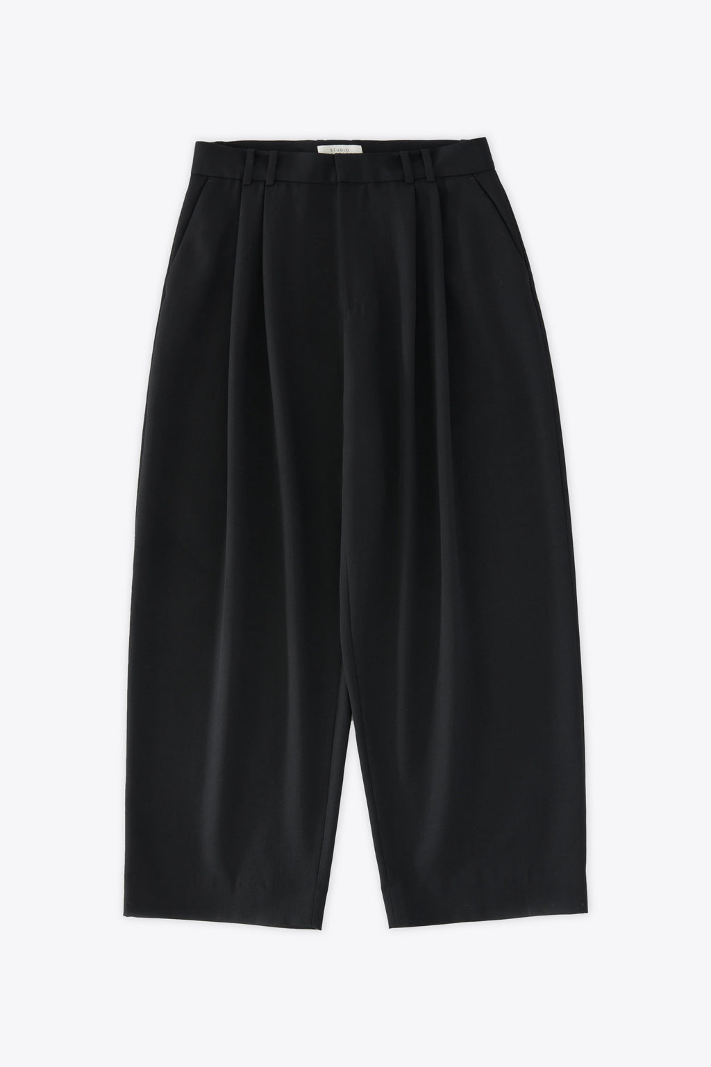 alt-image__Pantalone-baggy-nero-in-lana-tecnica-con-doppia-pince---Line