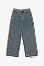 Jeans baggy in denim blu medio stonewashed 