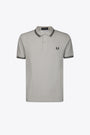 Polo grigia in cotone piquè in collaborazione con Fred Perry 