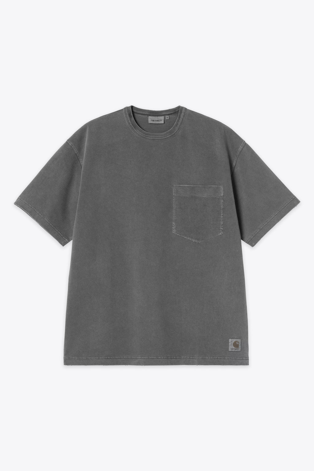 alt-image__T-shirt-grigia-in-cotone-effetto-vintage-con-tasca-al-petto---S/S-Torion-Pocket-T-shirt