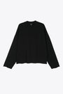 Felpa nera boxy fit con estremità a taglio vivo - Darkened Monk Crewneck 
