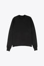 T-shirt nera in cotone con fondo a taglio vivo - Tommy LS Sweat 