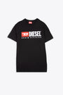 T-shirt nera con maxi logo ricamato frontale - T Diegor Div 