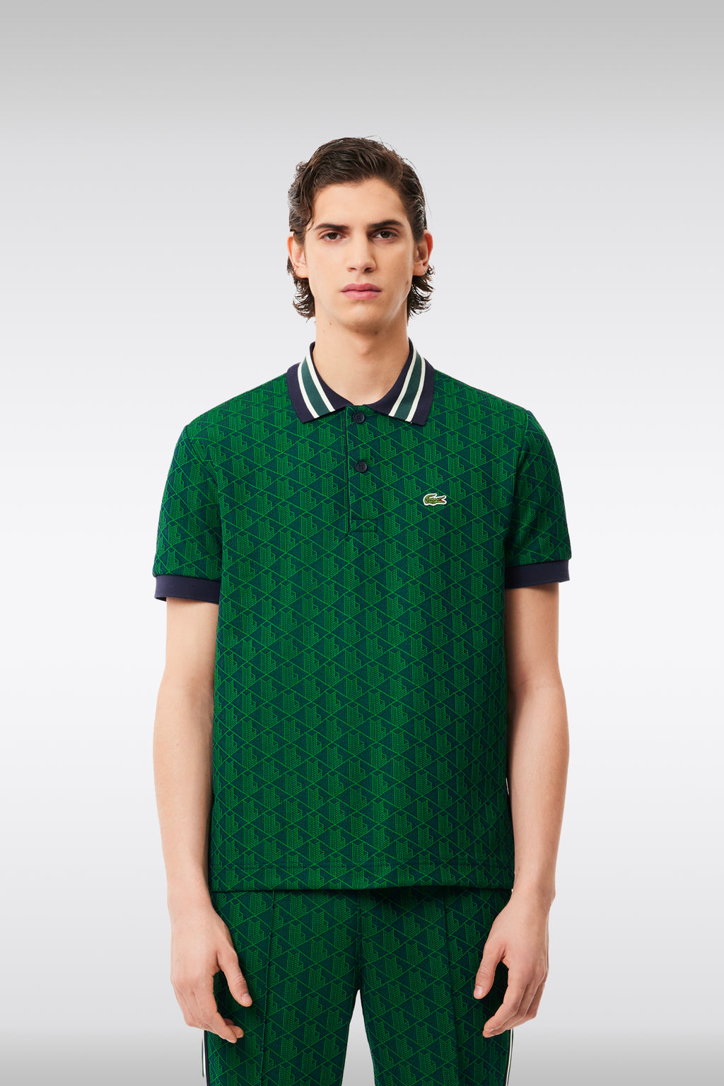 alt-image__Dark-green-polo-shirt-with-jacquard-motif