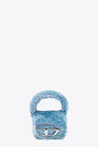 Baby blue faux fur mini bag with Oval D logo - 1DR XS Crossbody Bag  