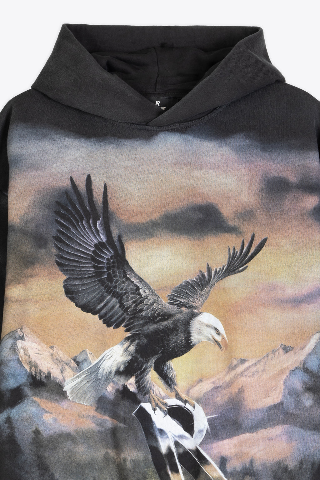 alt-image__Felpa-in-cotone-nero-lavato-con-grafica-frontale---Chrome-Flight-Hoodie