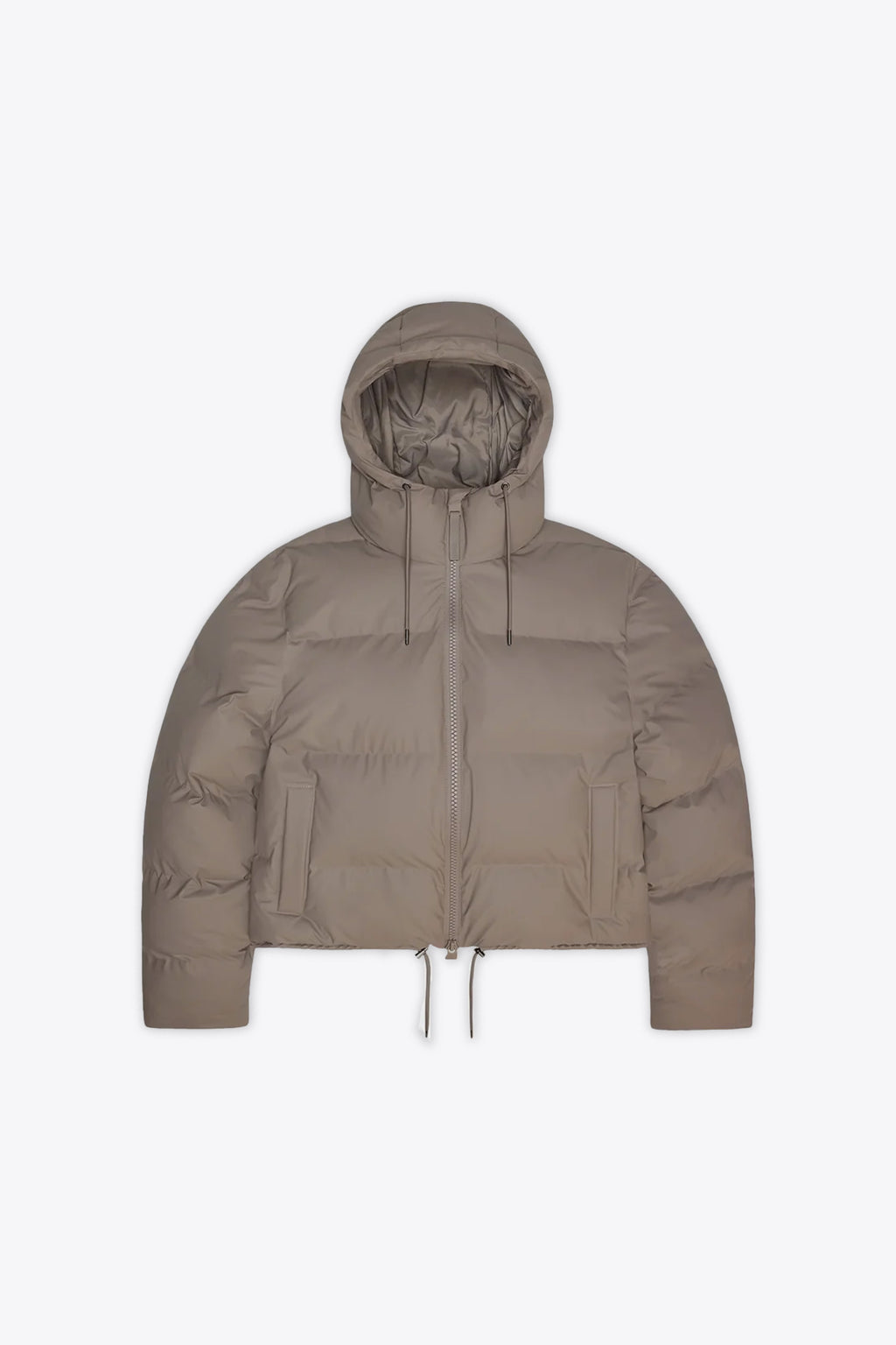 alt-image__Piumino-cropped-in-pvc-impermeabile-color-fango-con-cappuccio---Alta-Short-Puffer-Jacket