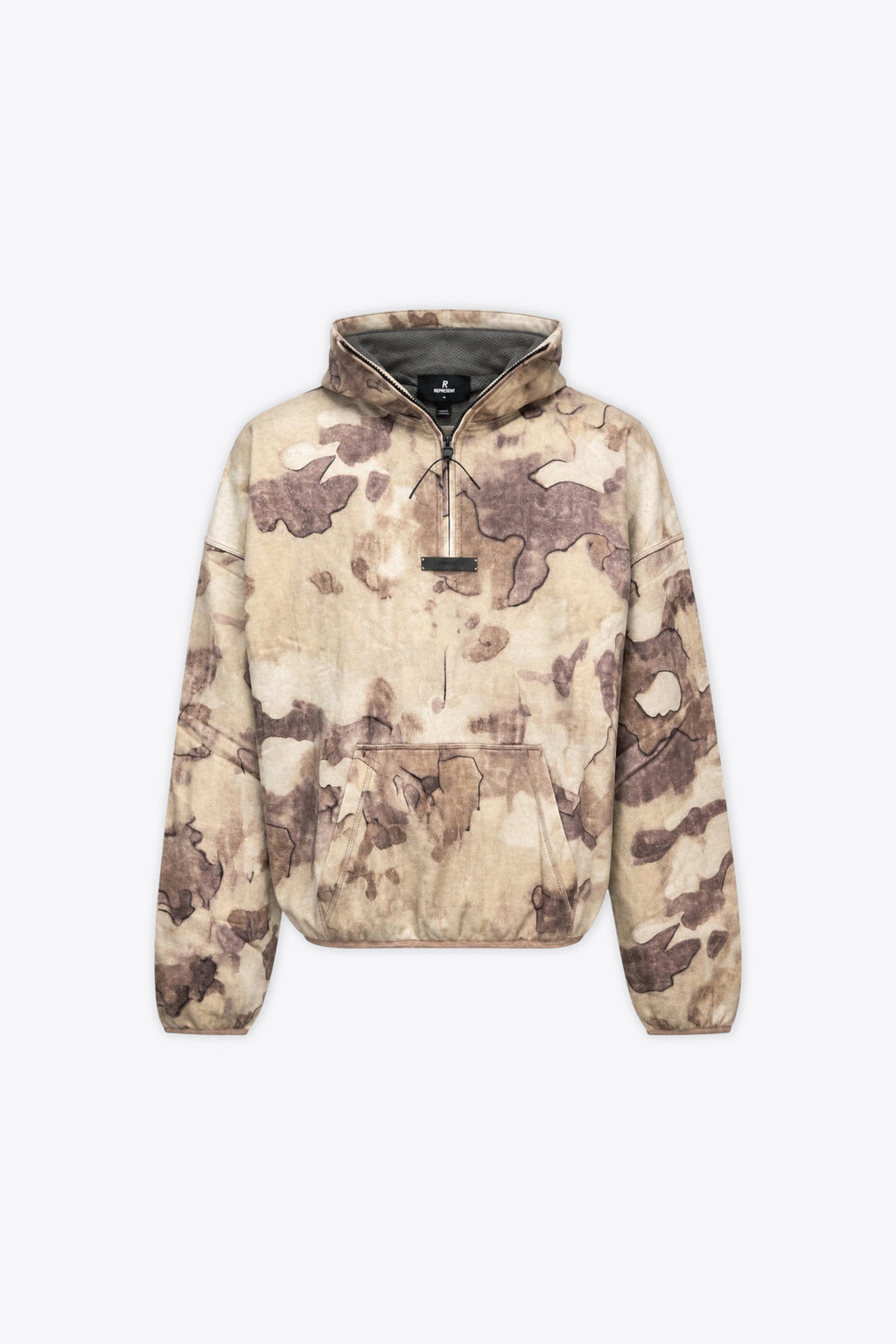 alt-image__Felpa-in-cotone-camouflage-beige-con-cappuccio-e-zip-al-collo---Shuttle-Hoodie