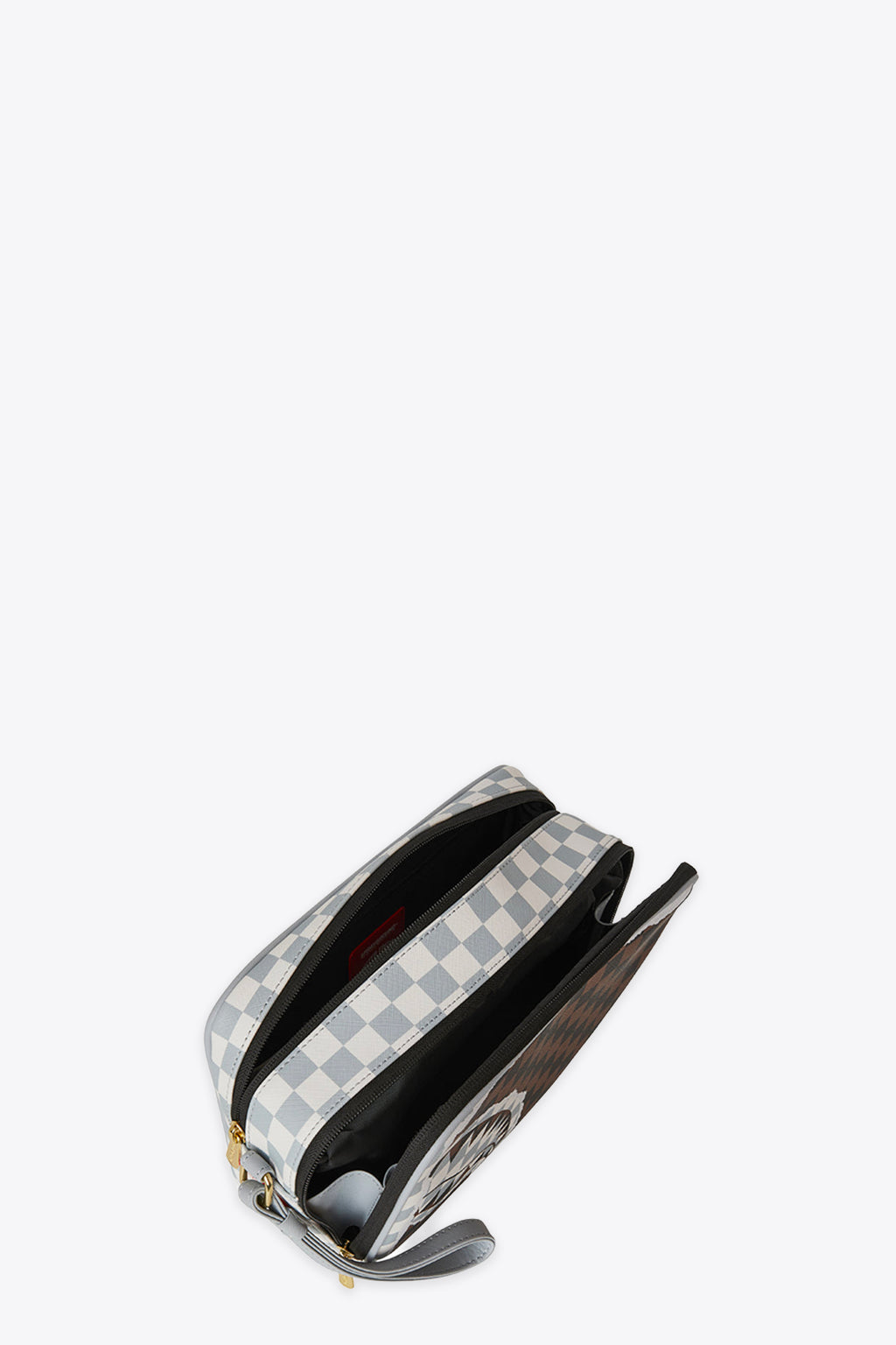 alt-image__CREAM-BROWN-TEAR-CHECK-TOILETRY-BAG-Marrone/bianco