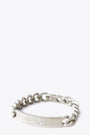 Bracciale a catena in ottone argento con logo inciso 