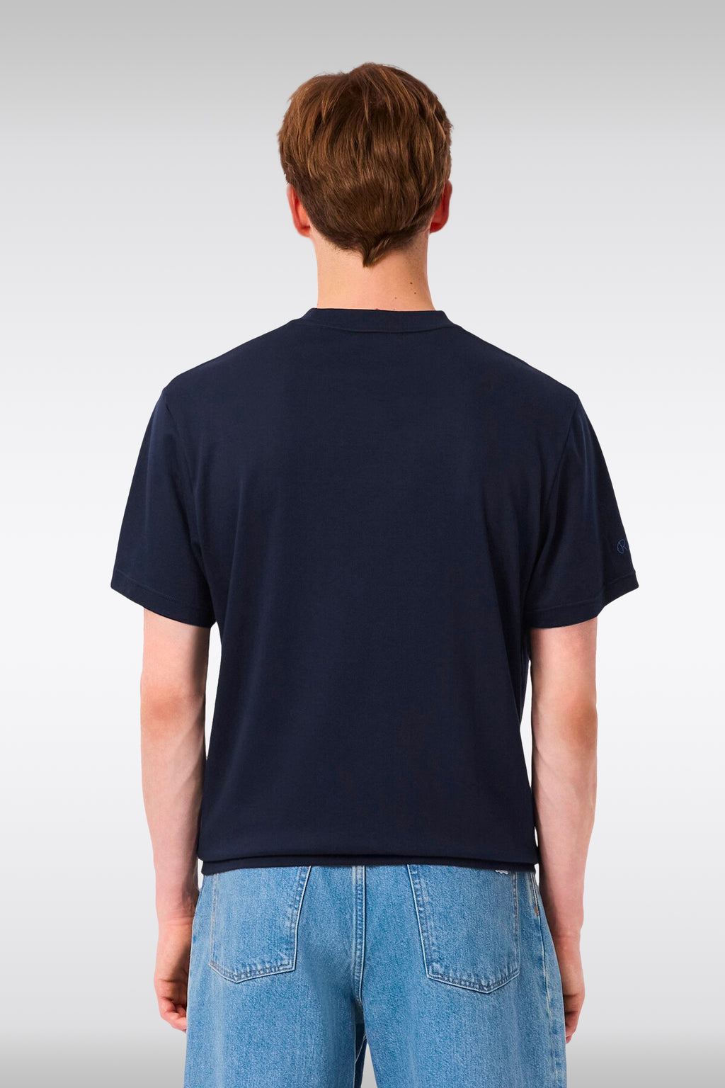 alt-image__Navy-blue-cotton-t-shirt-with-tonal-logo-at-chest