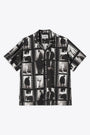 Camicia manica corta nera in satin con stampa all-over - S/S Photo Strip Shirt 