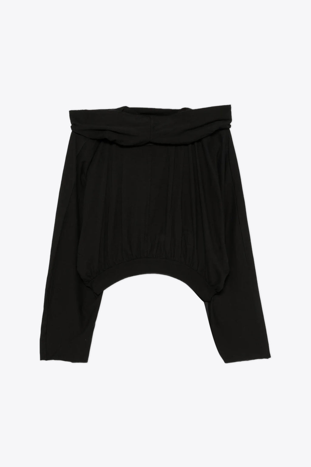 alt-image__Crop-top-nero-in-cotone-con-maniche-lunghe-e-cappuccio---Cropped-Hooded-Top