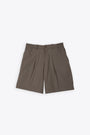 Shorts in cotone marrone con coulisse 