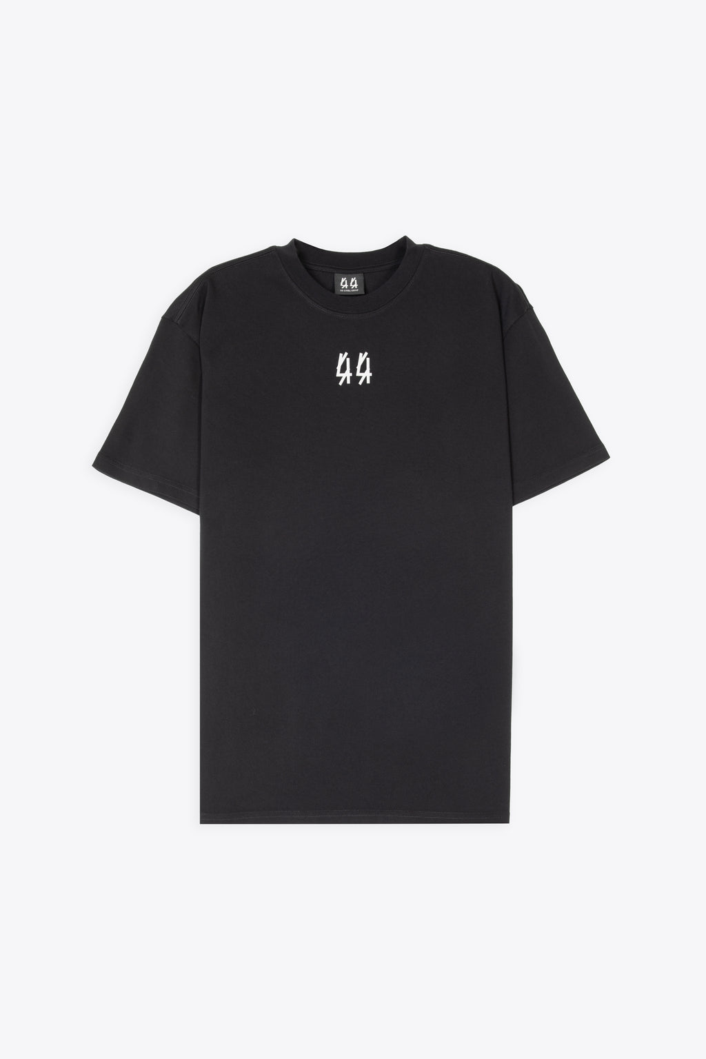 alt-image__T-shirt-nera-in-cotone-con-logo-bianco-al-petto-e-sul-retro---Classic-Tee