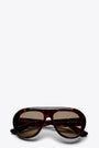 Occhiali aviator a maschera in acetato marrone tartarugato - Tony 