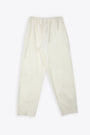 Pantalone baggy in cotone panna con elastico in vita - Jogger Popeline 