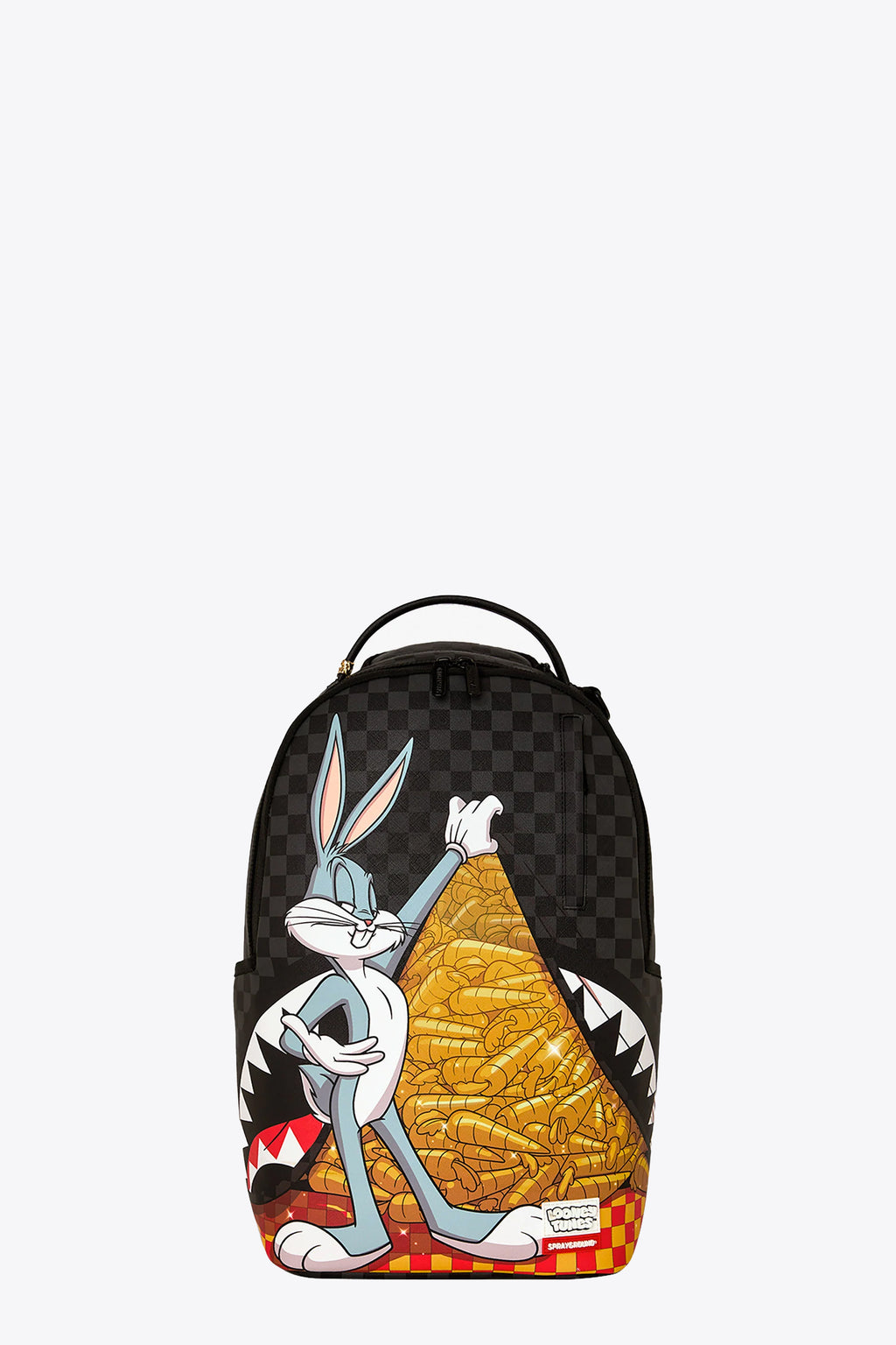 alt-image__Zaino-in-pvc-nero-a-scacchi-con-stampa-Bugs-Bunny---Looney-Carrot-Stash-Backpack