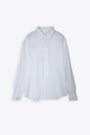 Camicia bianca oversize in lino con manica lunga - Andrea Corfu 