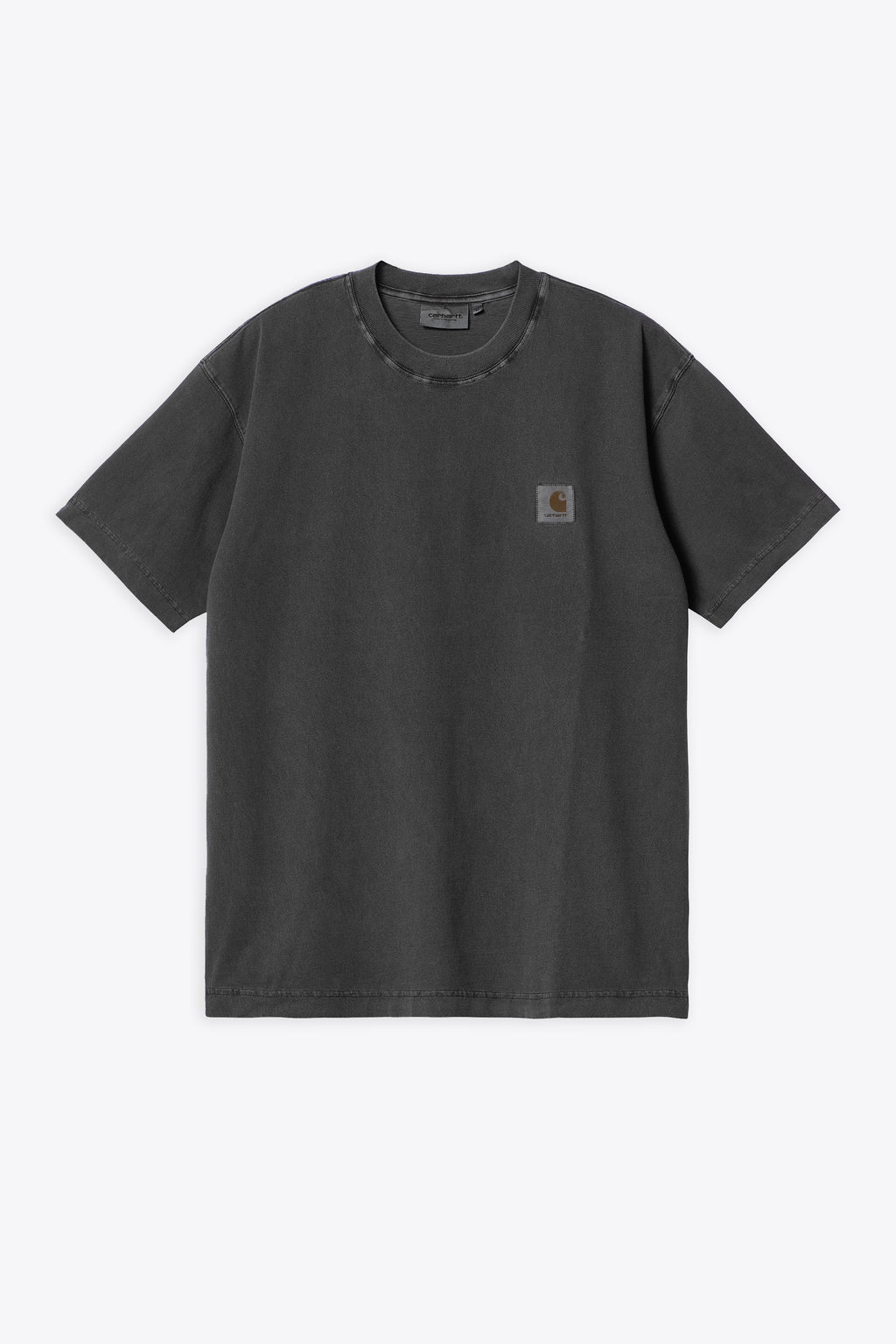 alt-image__Washed-charcoal-grey-cotton-t-shirt-with-chest-logo---S/S-Nelson-T-Shirt