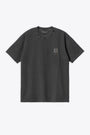T-shirt in cotone lavato grigio antracite con logo al petto - S/S Nelson T-Shirt 