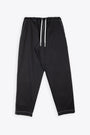 Black cotton poplin baggy pant with contrast stitchings - Jogger Popeline 