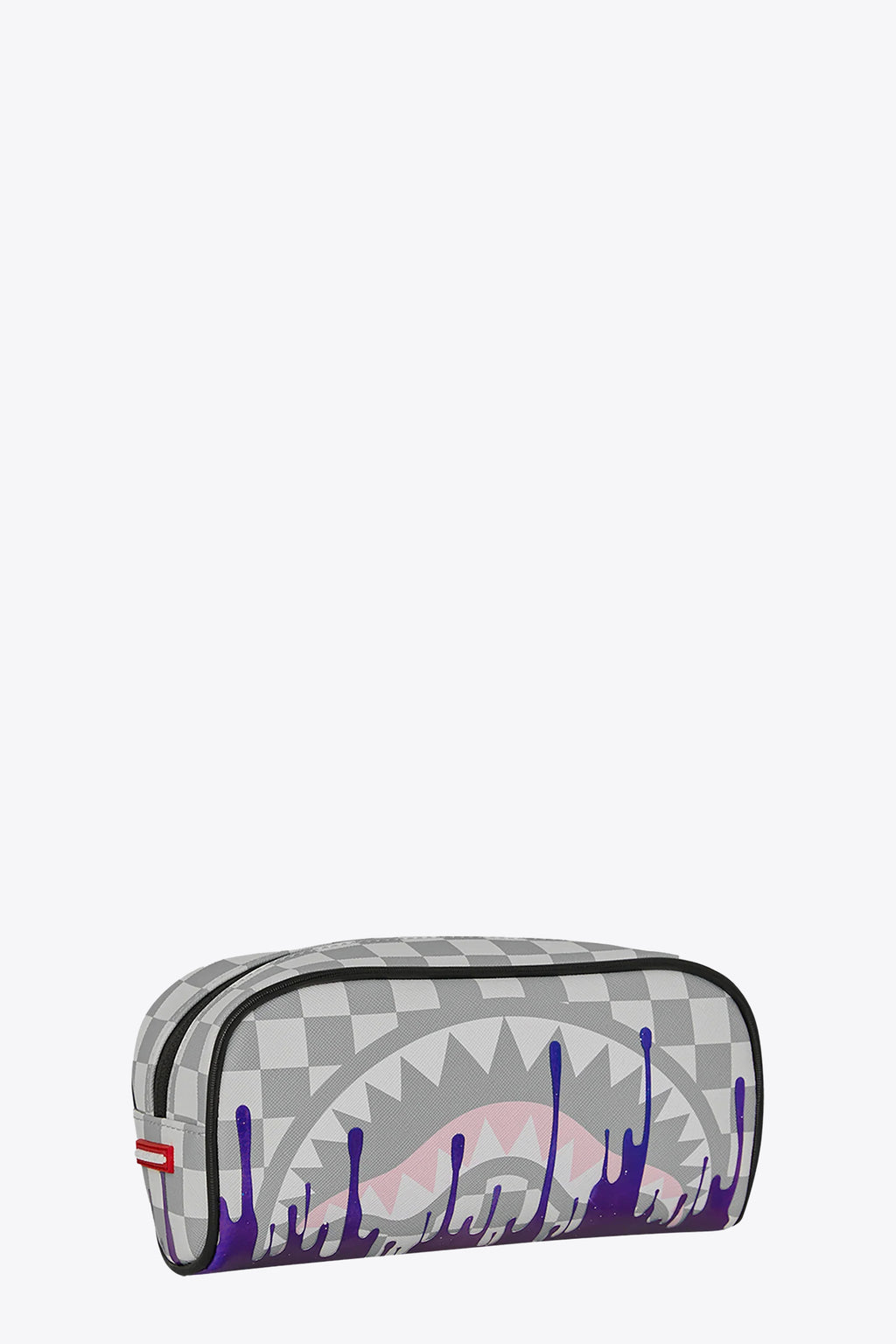 alt-image__White-and-grey-check-pvc-pouch-with-purple-paint-dripping-detail---Cream-Space-Drip-Pouch