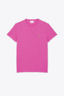 T-shirt in cotone Pima fucsia con logo al petto 