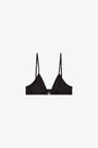 Reggiseno nero in microfibra con logo Oval D in metallo - Luna Dnm 