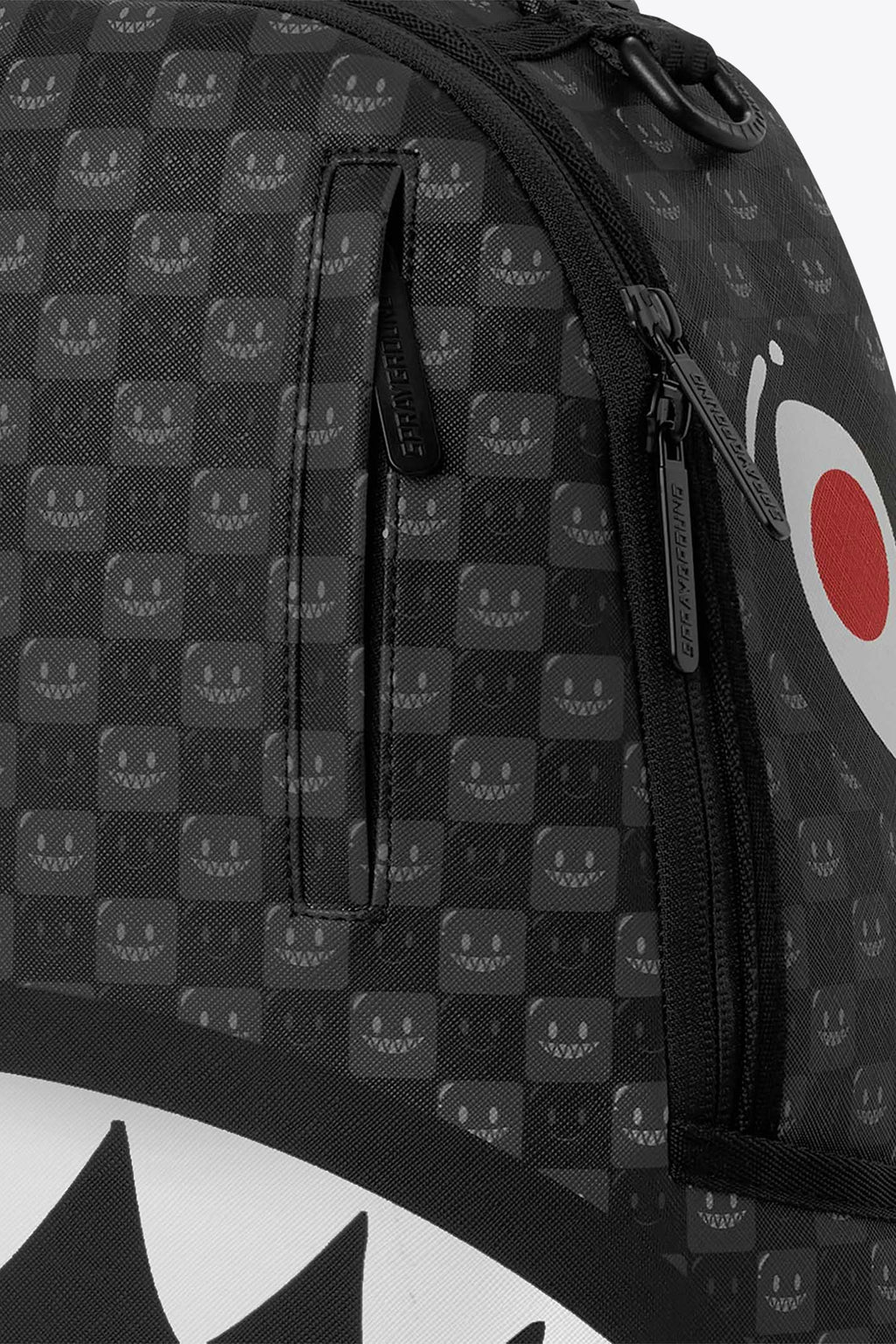 alt-image__Black-check-pvc-backpack-with-smiles-and-shark-mouth-signature---Shark-in-Paris-WTF-Bubbly-Black-Check-Backpack