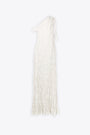 ONE SHOULDER JACQUARD MAXI DRESS-Panna 