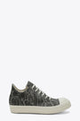 Sneaker bassa nera in denim cerato con lacci - Low Sneaks 