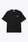 T-shirt nera in cotone con slogan al petto e sul retro 