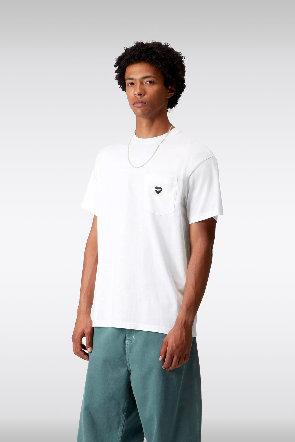 alt-image__T-shirt-bianca-in-cotone-con-tasca-al-petto-e-logo-con-cuore---S/S-Pocket-Heart-T-Shirt