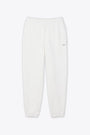 Pantalone bianco in felpa con logo tono su tono 