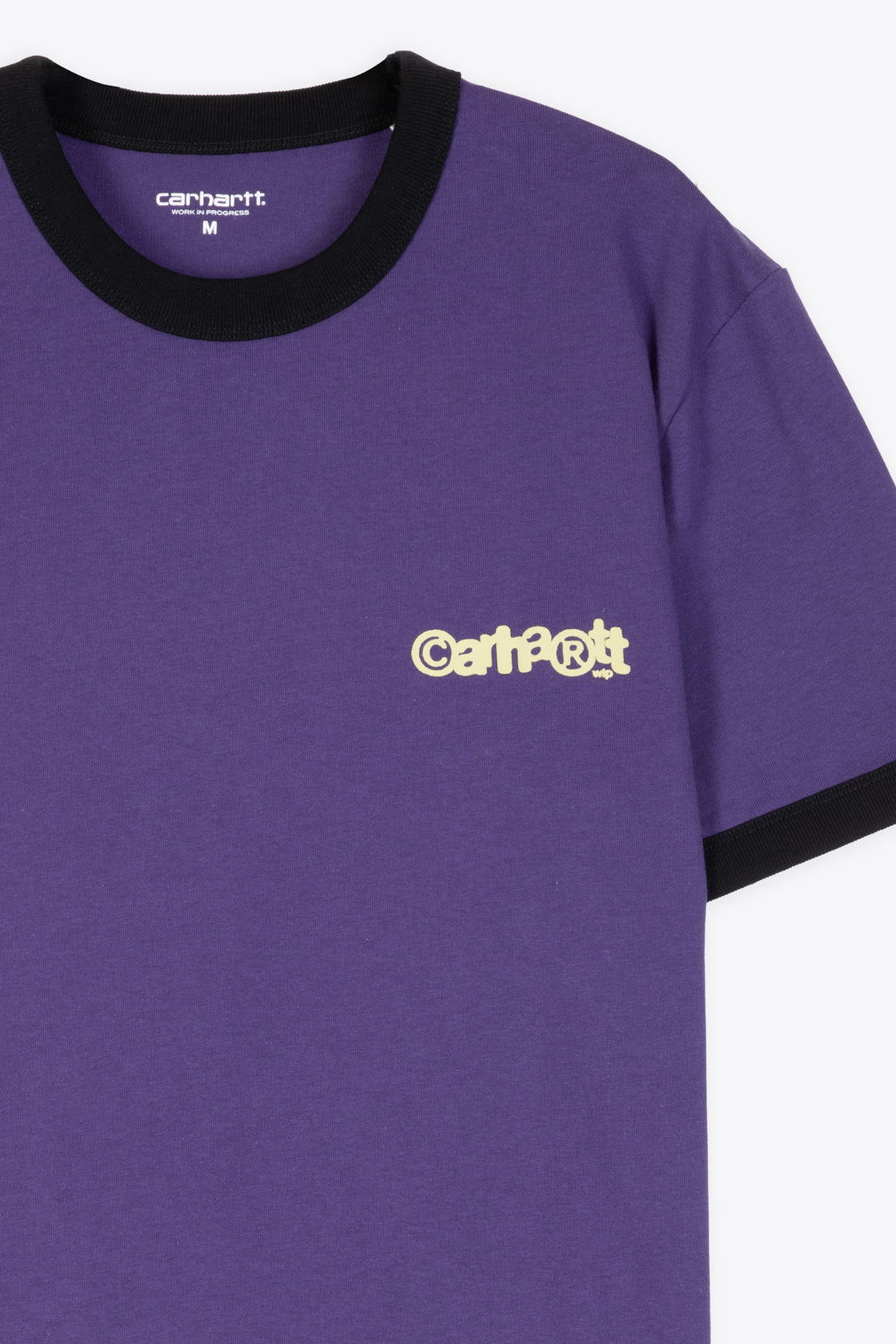 alt-image__T-shirt-in-cotone-viola-con-bordi-neri-a-coste---S/S-Ip-Ringer-T-Shirt