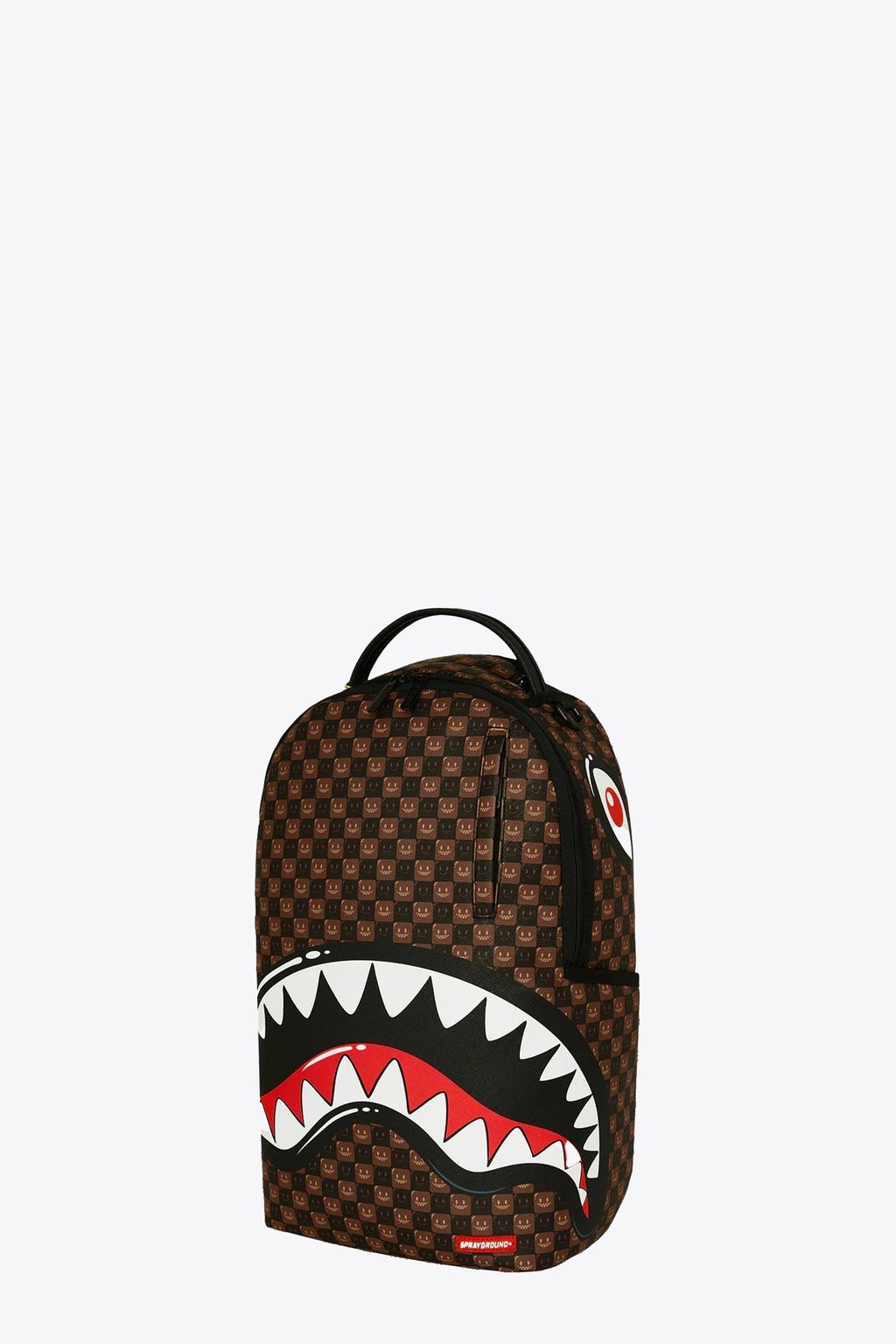 alt-image__Zaino-in-pvc-marrone-a-scacchi-con-smiles-e-bocca-shark----Shark-in-Paris-WTF-Bubbly-Brownj-Check-Backpack