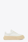 Sneaker Vacchetta in pelle bianca con suola platform 