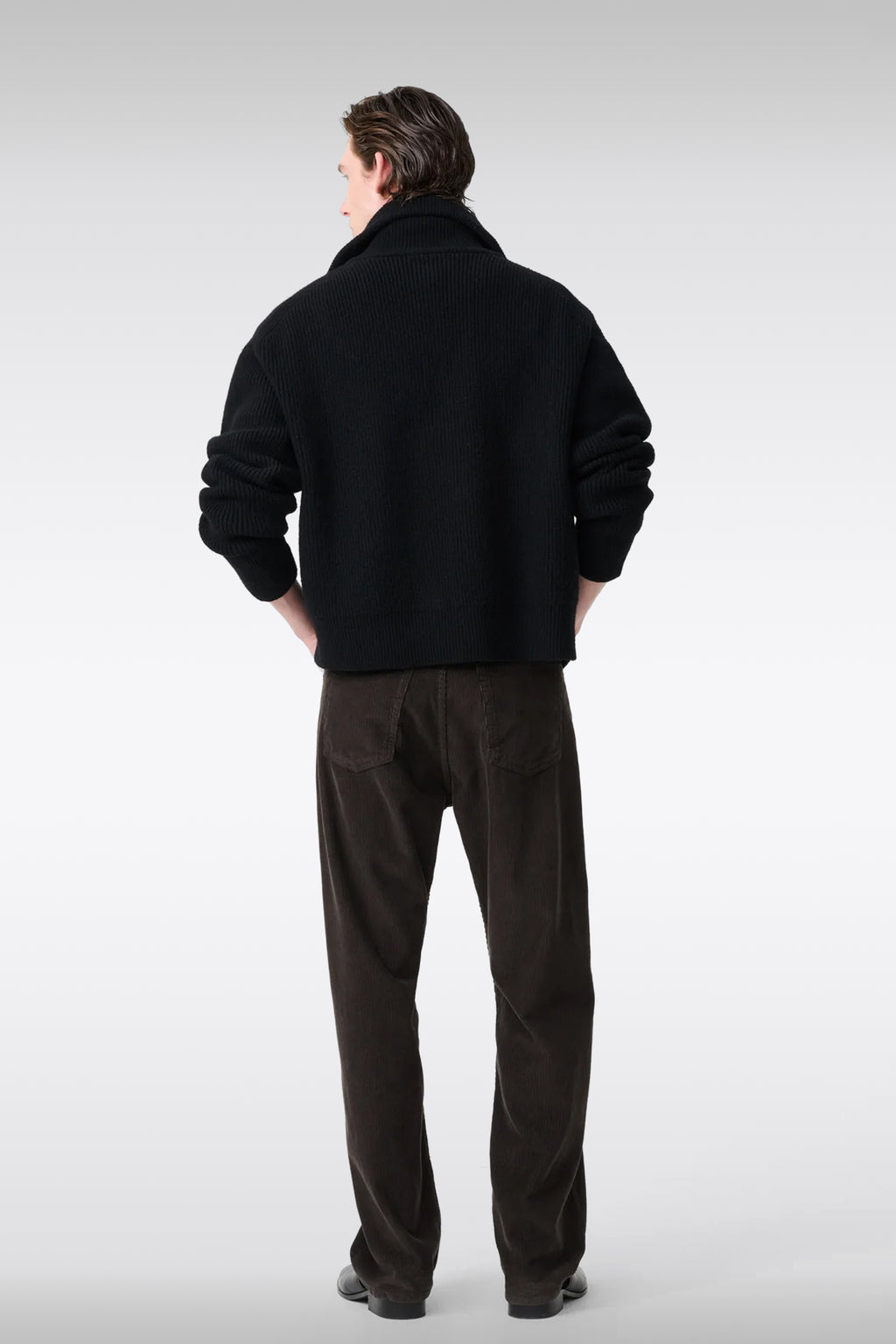 alt-image__Black-ribbed-wool-boxy-fit-cardigan-with-zip-fastening---Sandos