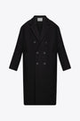 Black wool double-brested oversized coat - Diall 