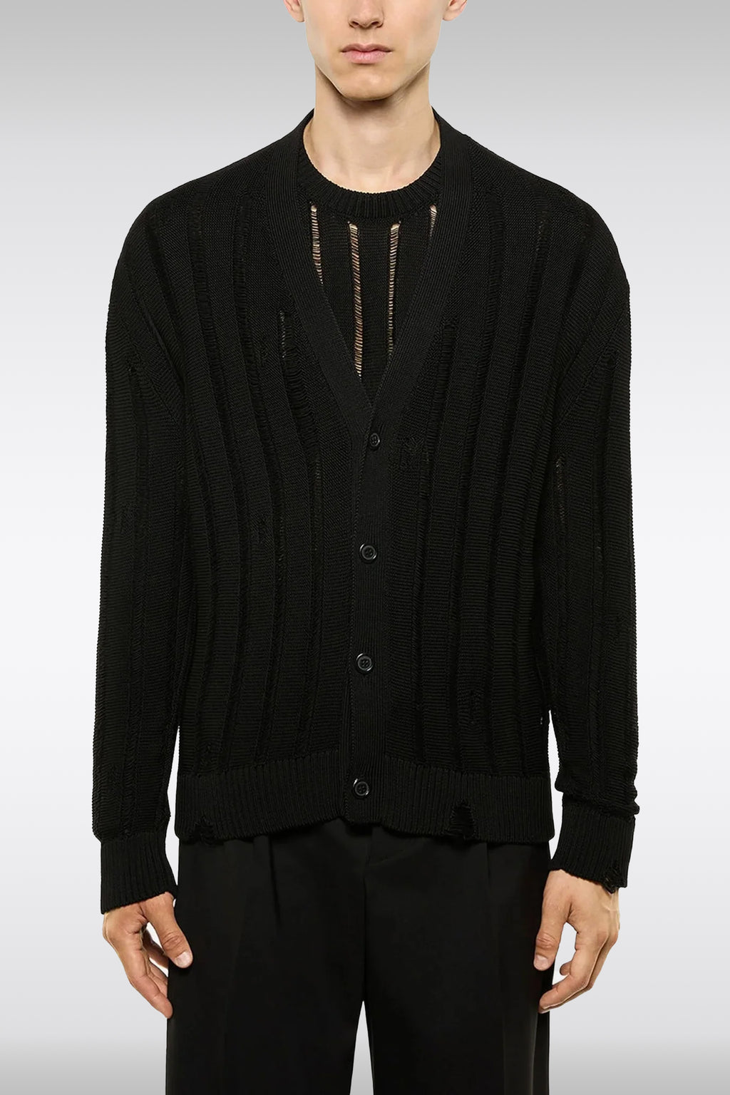alt-image__Black-cotton-destroyed-knitted-cardigan