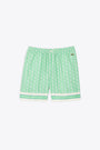Short in cotone verde chiaro con stampa monogram 
