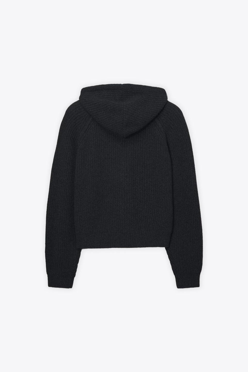 alt-image__Cardigan-nero-in-lana-a-coste-con-cappuccio-e-zip---Unisex-Hooded-Knit-Cardigan